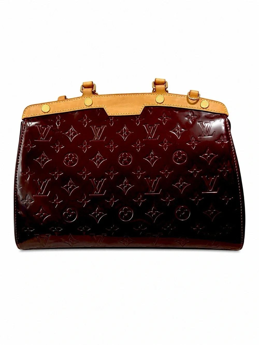 Louis Vuitton LV Amarante Monogram Vernis Brea MM 2 Way Shoulder Crossbody Tote